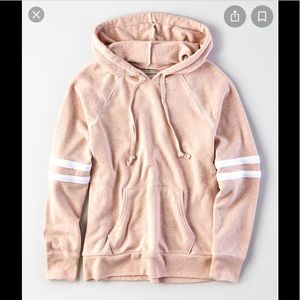AE AHH-MAZINGLY SOFT pink striped hoodie